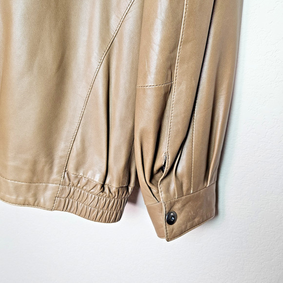 Remy Leather Bomber Jacket Mens 40 M Cognac Brown Coat Made in USA Retro Western - Picture 8 of 15